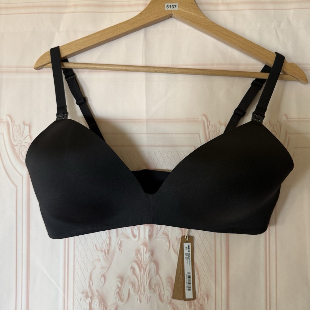 SKIMS Wireless Form Maternity Nursing Bra Size 36D In Onyx NWT